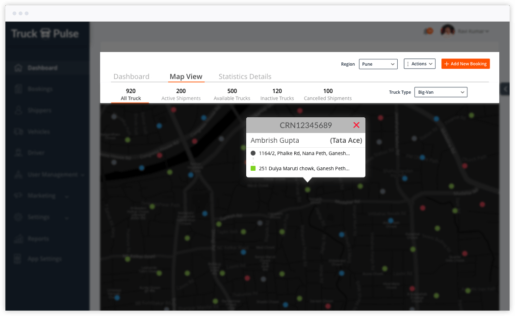 transporter application truck pulse